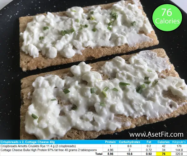 Crispbreads with cottage cheese