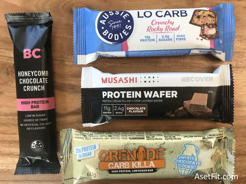 Protein bars from Woolworths.