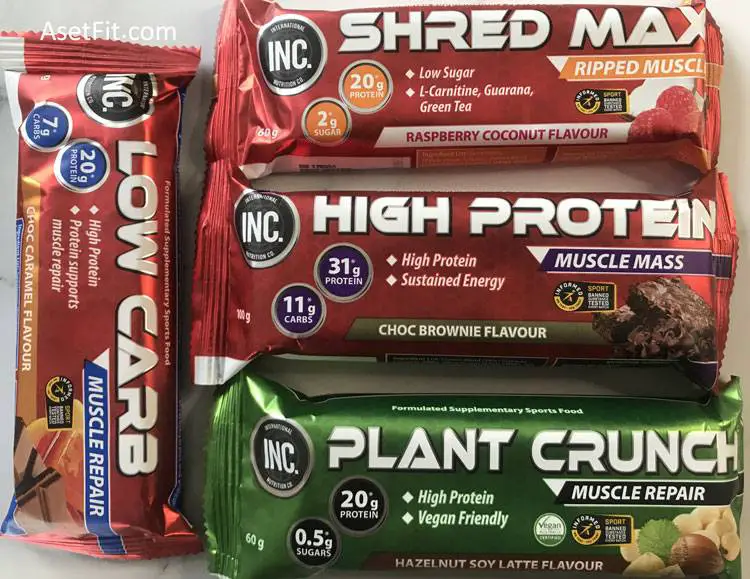 INC protein bars nutrition