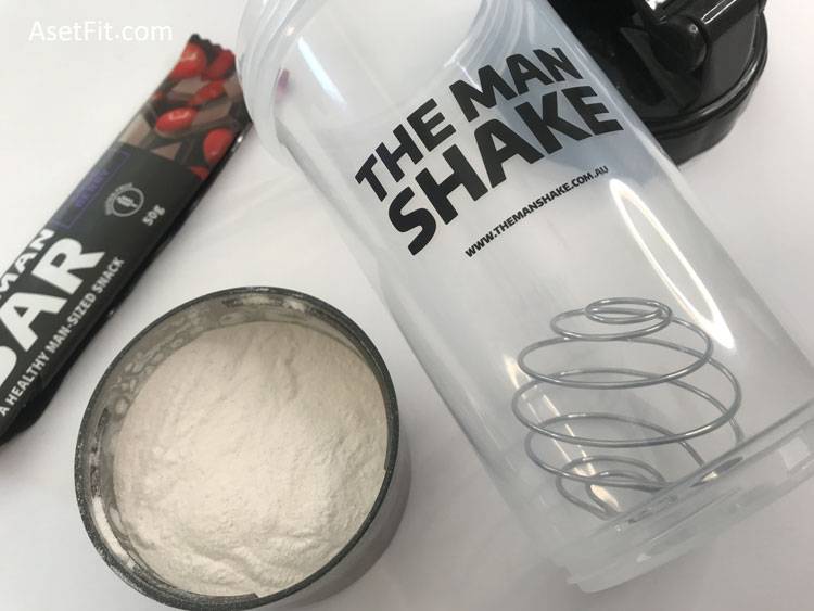The Man Shake shaker container for powder.