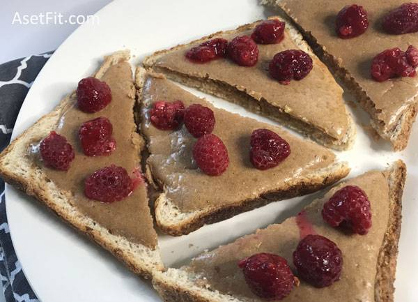 High Protein High Calorie Custard Toast with peanut butter and choclate protein powder