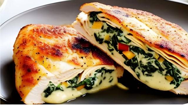 Egg and Spinach Stuffed Chicken Breast