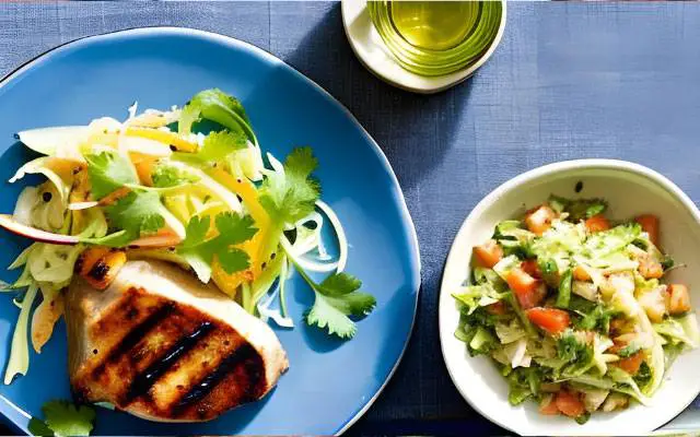 Grilled Pork Chops with Cabbage Slaw